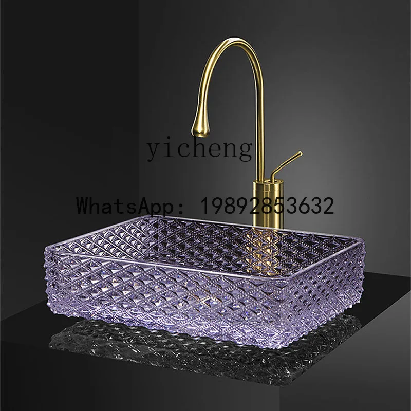 LYY light luxury crystal glass wash basin die-casting art basin transparent table basin washbasin
LYY light luxury crystal glass wash basin die-casting art basin transparent table basin washbasin
