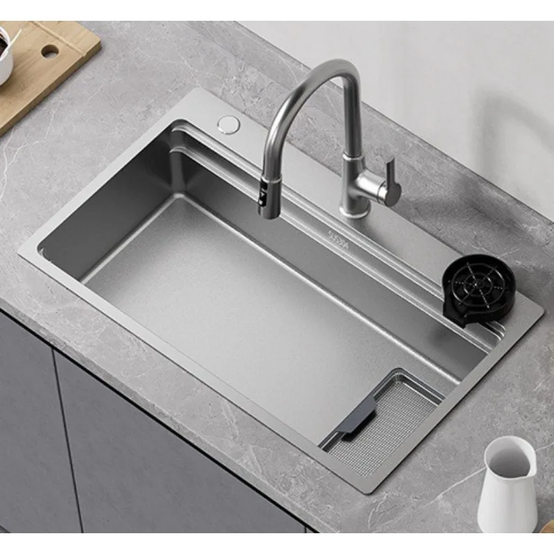 Кухонная мойка из ржавеющей стали 304, утолщенная, с тиснением, большая одинарная раковина для овощей, посудомоечная раковина
Кухонная мойка из ржавеющей стали 304, утолщенная, с тиснением, большая одинарная раковина для овощей, посудомоечная раковина