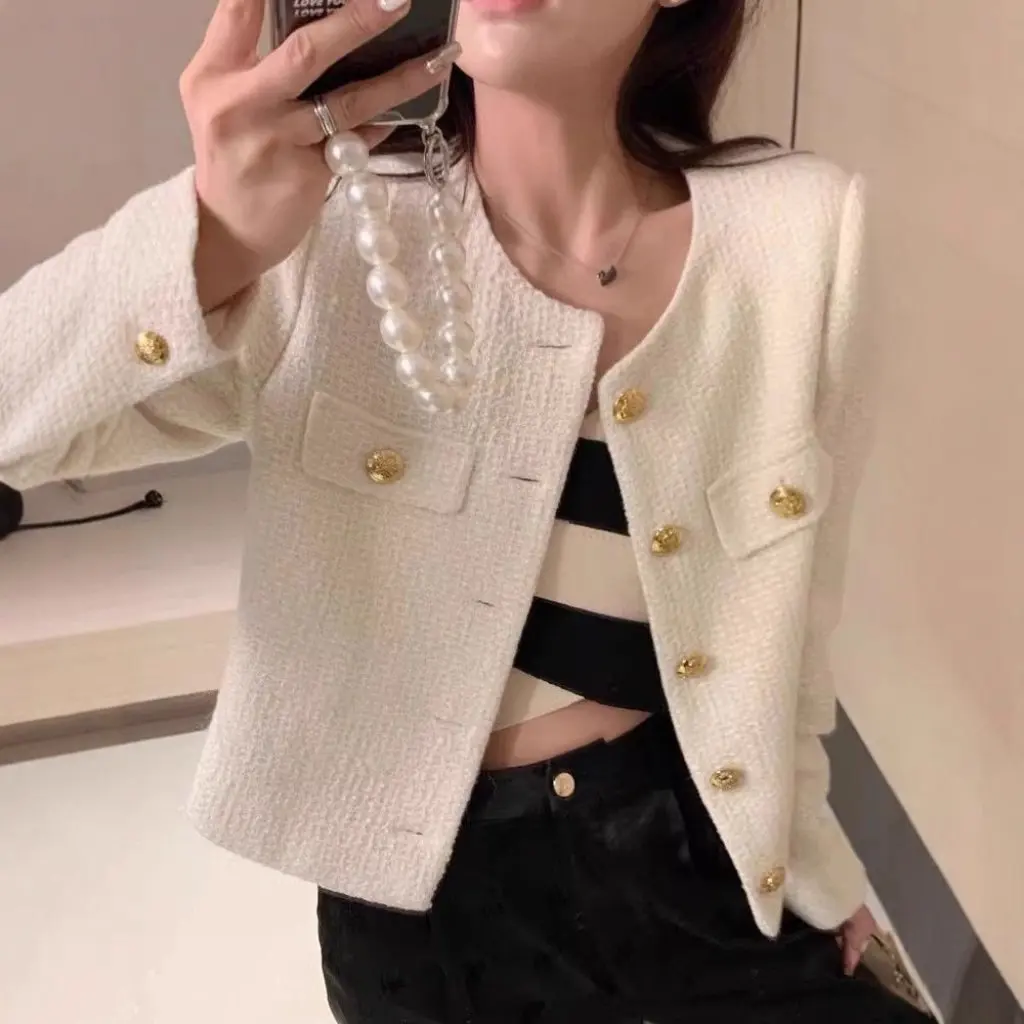 Элегантное короткое пальто, женская куртка с круглым вырезом во французском стиле, миниатюрная модная миниатюрная куртка из грубого твида на весну и осень, Новое поступление
Элегантное короткое пальто, женская куртка с круглым вырезом во французском стиле, миниатюрная модная миниатюрная куртка из грубого твида на весну и осень, Новое поступление