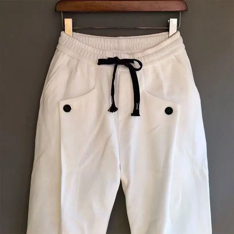 Spring New Men's Casual Loose Cuffed Pants Elastic Waist Pure Color Harlan Trousers Anti-Wrinkle Long Pants Youth Sle
Spring New Men's Casual Loose Cuffed Pants Elastic Waist Pure Color Harlan Trousers Anti-Wrinkle Long Pants Youth Sle