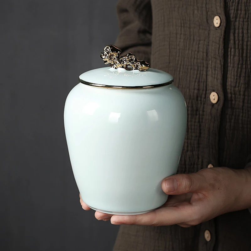 Light Blue Porcelain Porcelain Tea Tank Large Capacity Sealed Storage Jar Ceramic Coffee Candy Tank Storage Jar Home Decoration
Light Blue Porcelain Porcelain Tea Tank Large Capacity Sealed Storage Jar Ceramic Coffee Candy Tank Storage Jar Home Decoration