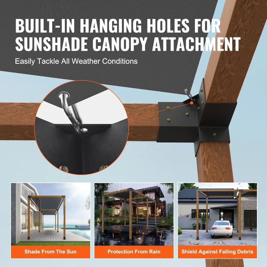 Pergola Bracket Kit 4''x4'' Inner Size 3.6x3.6 4pcs 3-Way Heavy Duty Corner Bracket Woodworks DIY Post Base Kit Easy Installati
Pergola Bracket Kit 4''x4'' Inner Size 3.6x3.6 4pcs 3-Way Heavy Duty Corner Bracket Woodworks DIY Post Base Kit Easy Installati