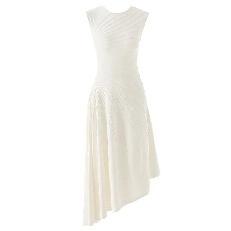 High Quality Knitted Heavy Embroidery One Shoulder Sleeveless Pleated Midi Dress for Women Elegant Chic Style mid Waist
High Quality Knitted Heavy Embroidery One Shoulder Sleeveless Pleated Midi Dress for Women Elegant Chic Style mid Waist
