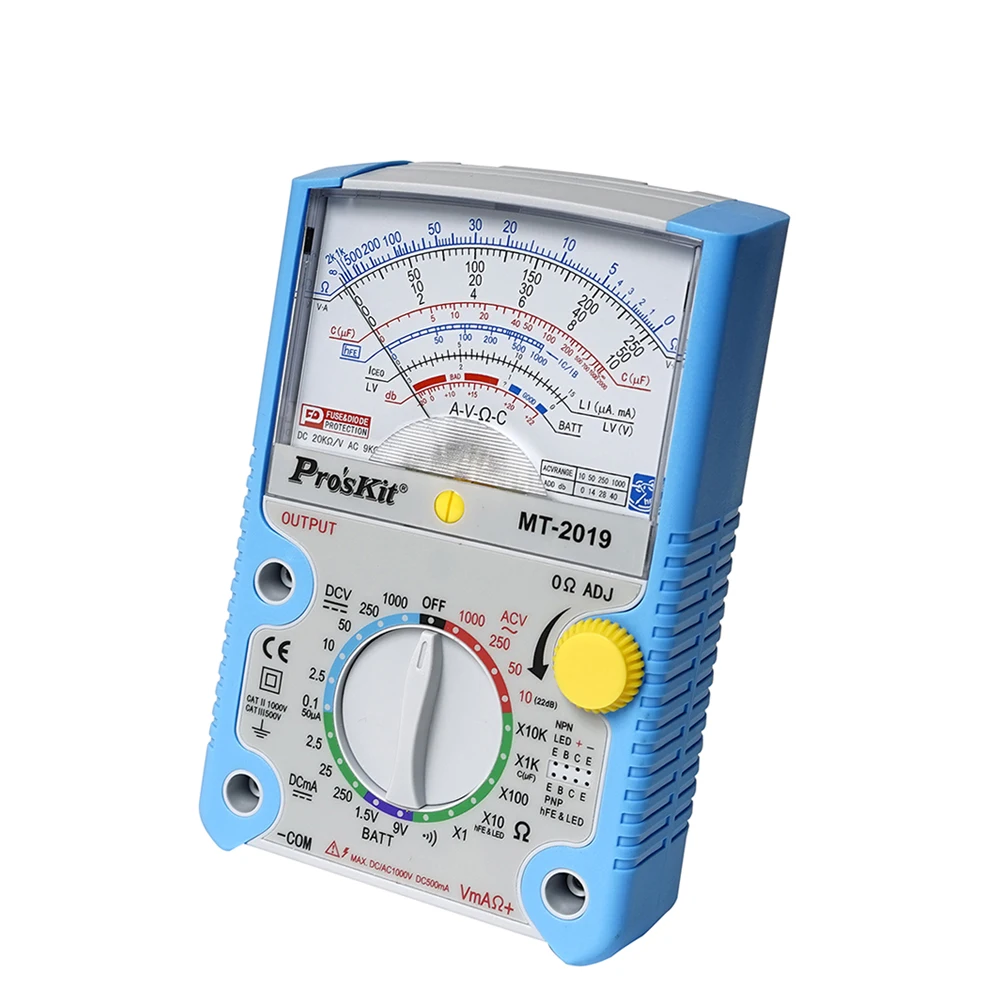 Baogong MT-2019 Pointer anti-error analog multimeter Ohm tester Multimeter universal meter
Baogong MT-2019 Pointer anti-error analog multimeter Ohm tester Multimeter universal meter