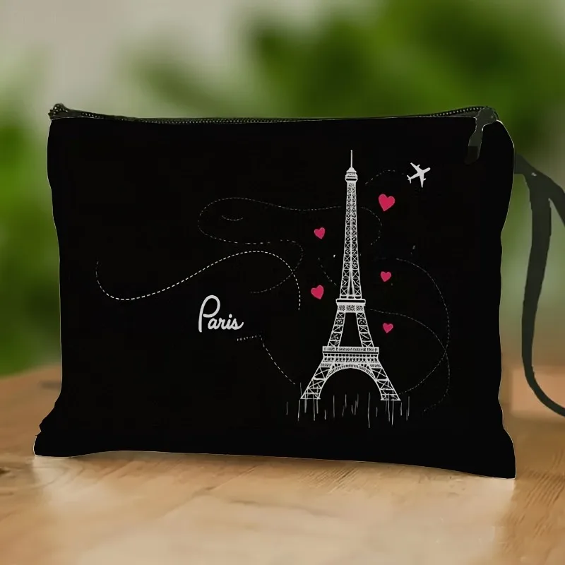 Cosmetic Bag Featuring The Eiffel Tower in Paris, with a Travel Pouch Adorned with Airplane And Heart Patterns for Organizing To
Cosmetic Bag Featuring The Eiffel Tower in Paris, with a Travel Pouch Adorned with Airplane And Heart Patterns for Organizing To