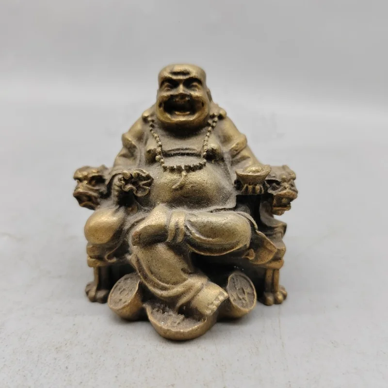 Chinese antique collection bronze Maitreya Buddha statue home feng shui auspicious ornament exquisite handicrafts
Chinese antique collection bronze Maitreya Buddha statue home feng shui auspicious ornament exquisite handicrafts