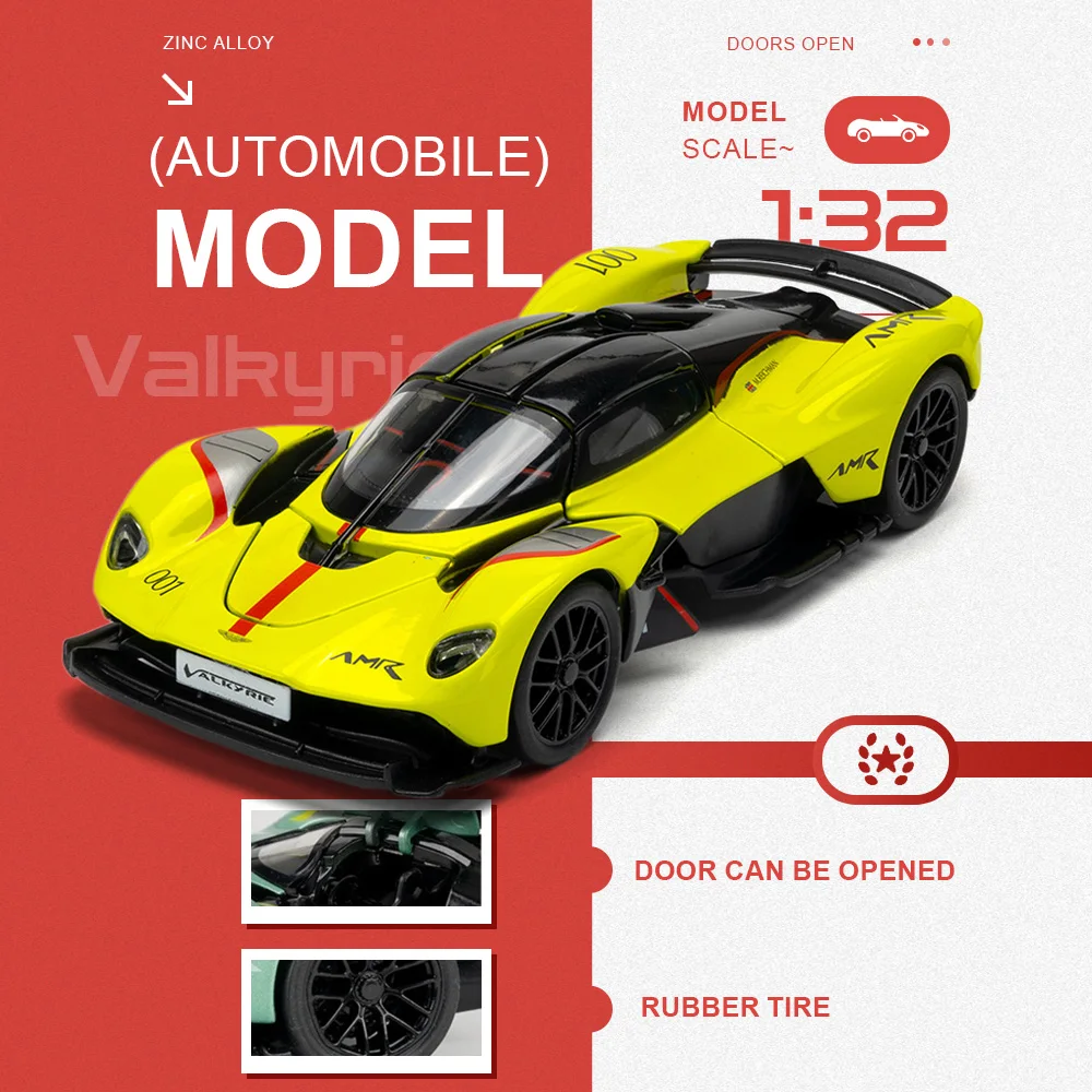 Модель спортивного автомобиля Valkyrie V12 в масштабе 1:32, литая из сплава, с открывающимися дверями, резиновыми шинами и акриловой коробкой, игрушечный суперкар для подарков друзьям
Модель спортивного автомобиля Valkyrie V12 в масштабе 1:32, литая из сплава, с открывающимися дверями, резиновыми шинами и акриловой коробкой, игрушечный суперкар для подарков друзьям