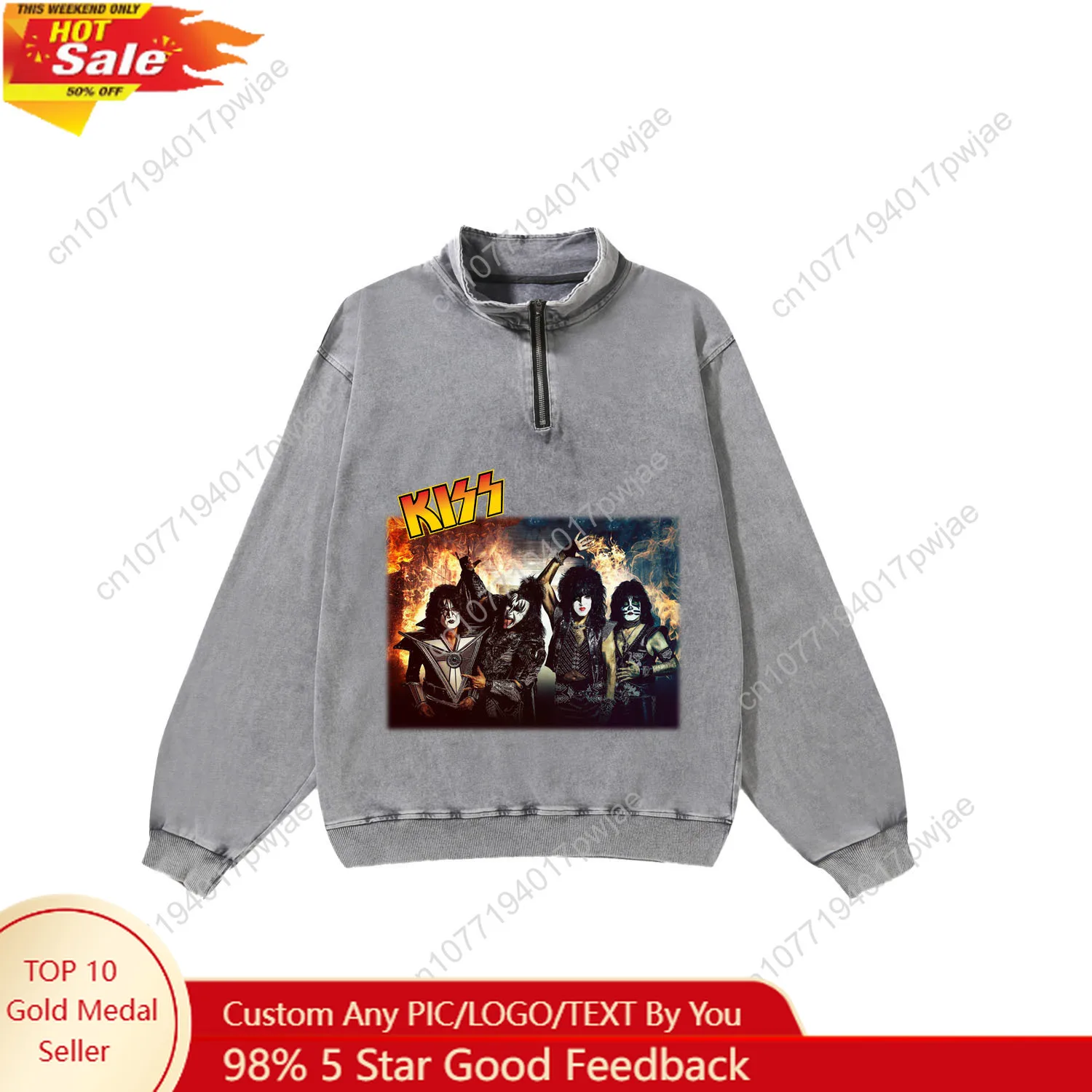 Kiss Rock Band Custom Retro Sweatshirt Mans Womans Half Zipper Vintage Sweat Shirt Photo Custom Made Tops
Kiss Rock Band Custom Retro Sweatshirt Mans Womans Half Zipper Vintage Sweat Shirt Photo Custom Made Tops