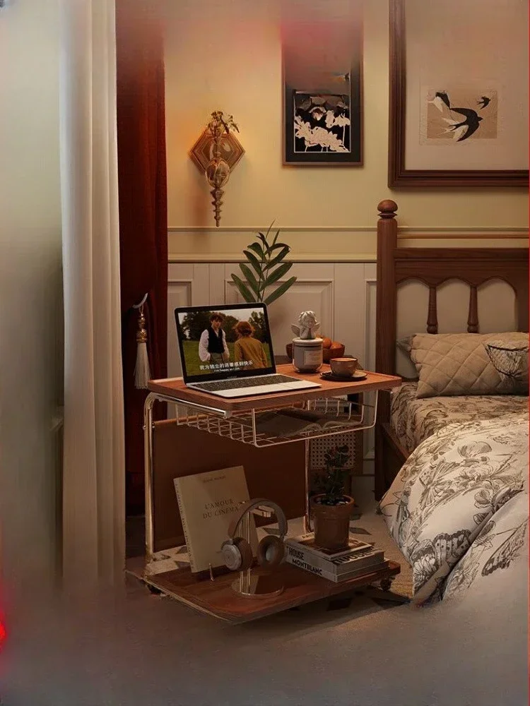 Bedroom removable bedside retro side bedside table sofa side small coffee table small tea table three-layer 
Bedroom removable bedside retro side bedside table sofa side small coffee table small tea table three-layer