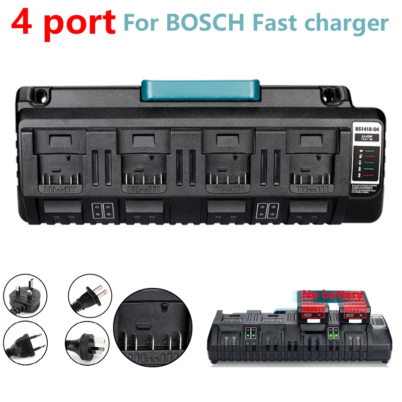 Высокоэффективное быстрое зарядное устройство с 4 портами для BOSCH 14,4 В 18 В BAT607G BAT614G BAT618G, зарядное устройство для литий-ионного аккумулятора, замена с портом USB
Высокоэффективное быстрое зарядное устройство с 4 портами для BOSCH 14,4 В 18 В BAT607G BAT614G BAT618G, зарядное устройство для литий-ионного аккумулятора, замена с портом USB