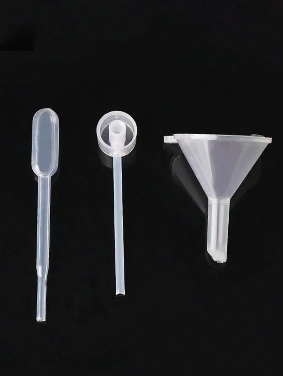 3-Piece Clear Plastic Perfume Refill Accessories: Funnel, Pipette, and Spray Cap for On-The-Go Use
3-Piece Clear Plastic Perfume Refill Accessories: Funnel, Pipette, and Spray Cap for On-The-Go Use