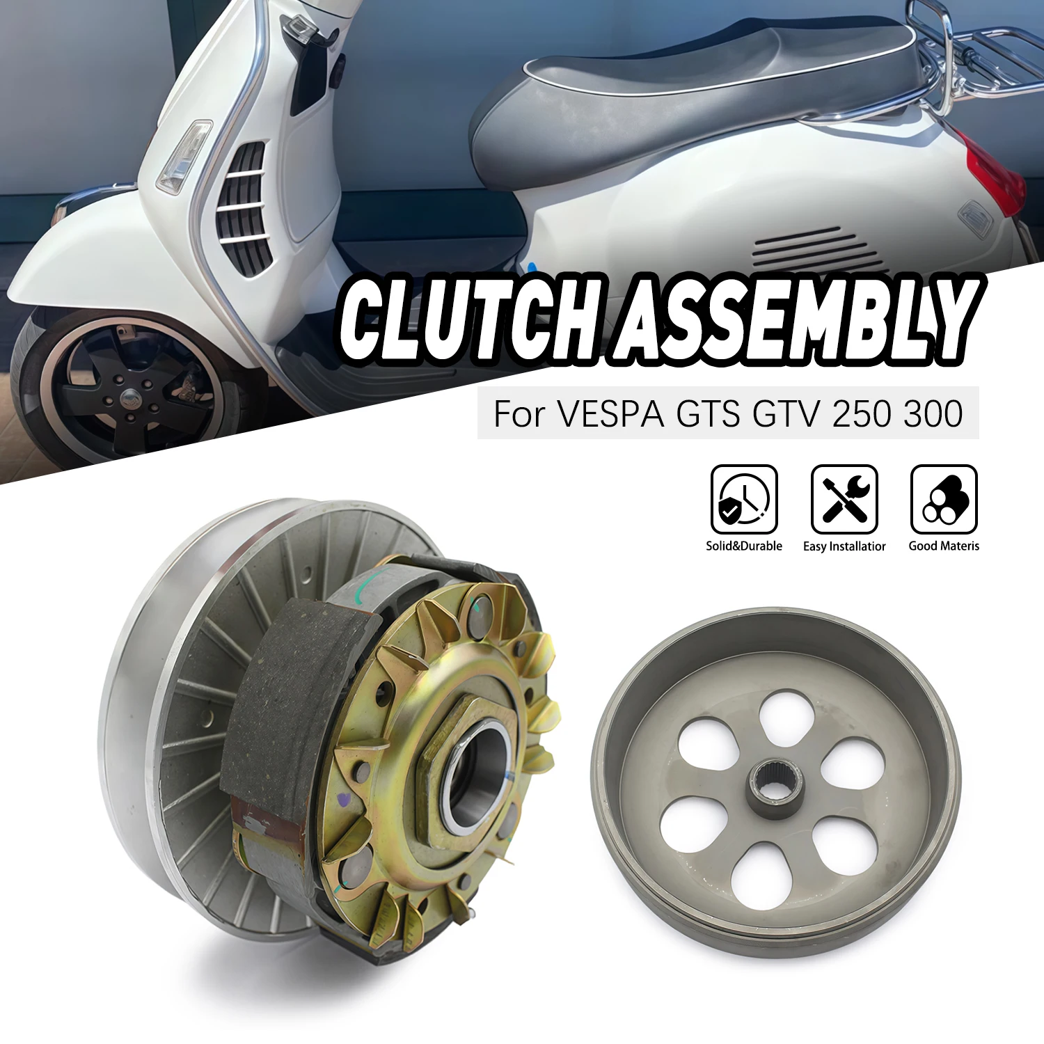 Motorcycle Complete Clutch Pulley Scooter Drive Plate Assembly Engine Parts For Vespa GT GTS GTV 250 300 Super Sport CM316301
Motorcycle Complete Clutch Pulley Scooter Drive Plate Assembly Engine Parts For Vespa GT GTS GTV 250 300 Super Sport CM316301