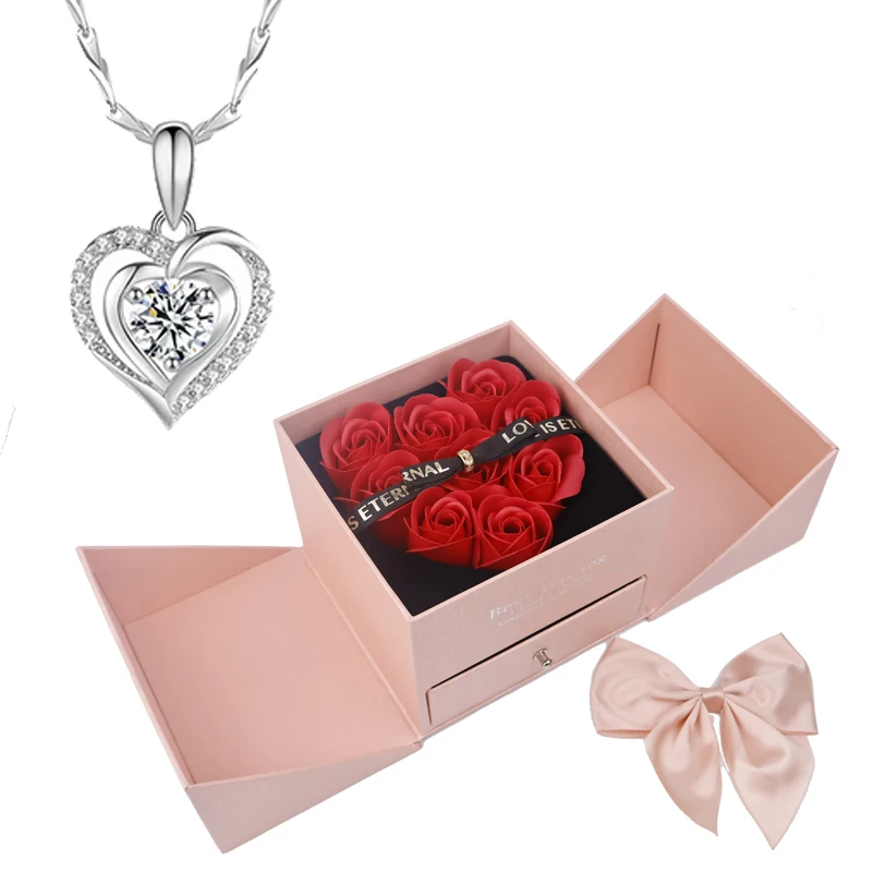 Luxury Zircon Necklace Pendant WithLove Rose Bow Gift Box For Mother's Day Suitable for women 2025 New Romantic Wedding
Luxury Zircon Necklace Pendant WithLove Rose Bow Gift Box For Mother's Day Suitable for women 2025 New Romantic Wedding