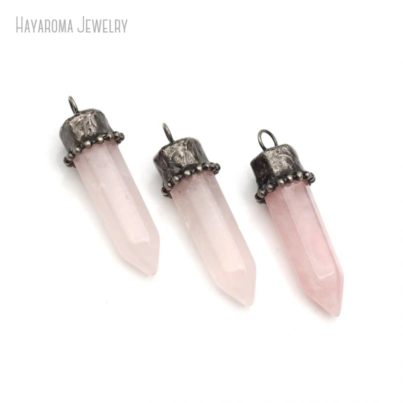 10Pcs Soldered Jewelry Handmade Vintage Rose Quartzs Crystal Pillar Hexagon Hexagonal Prisms Point Pendant PM49429
10Pcs Soldered Jewelry Handmade Vintage Rose Quartzs Crystal Pillar Hexagon Hexagonal Prisms Point Pendant PM49429