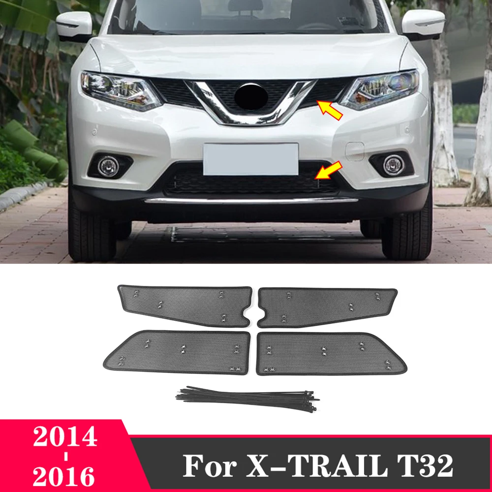 Stainless Garnish Trim Car Front Grille Anti-insect Net And Dust-proof Net Decor Cover For Nissan X-trail T32 T31 2008 - 2021 
Stainless Garnish Trim Car Front Grille Anti-insect Net And Dust-proof Net Decor Cover For Nissan X-trail T32 T31 2008 - 2021