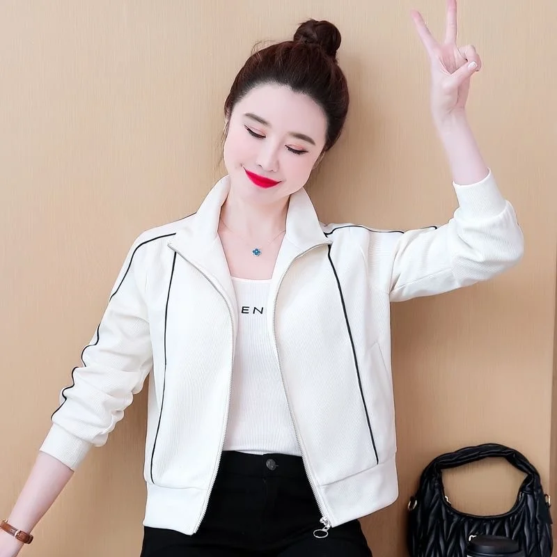 Spring Autumn Fashion Jacket Women New 2025 White Black Zipper Outerwear Top Korean women receive high praise Baseball Jacket
Spring Autumn Fashion Jacket Women New 2025 White Black Zipper Outerwear Top Korean women receive high praise Baseball Jacket