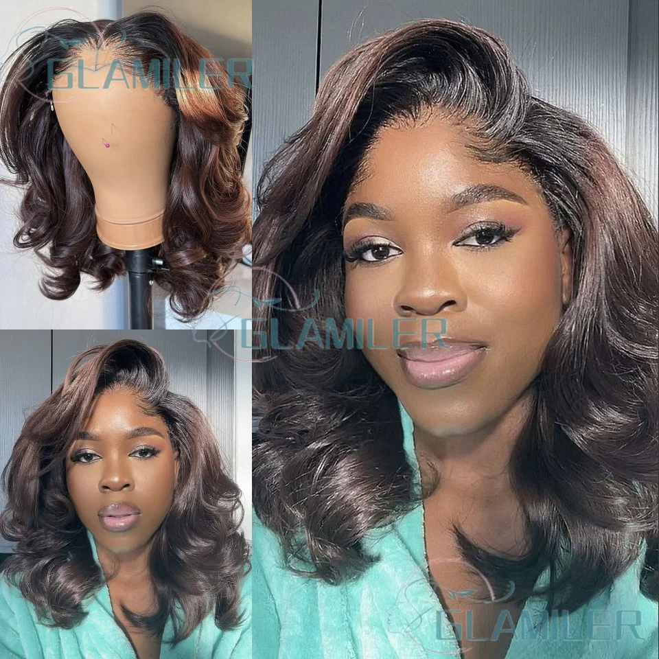 Body Wavy Short Bob Wigs Human Hair Ombre Dark Brown Colored Glueless 5x5 Silk Top Closure Wigs Pre Plucked 13x6/360 Lace Wigs
Body Wavy Short Bob Wigs Human Hair Ombre Dark Brown Colored Glueless 5x5 Silk Top Closure Wigs Pre Plucked 13x6/360 Lace Wigs
