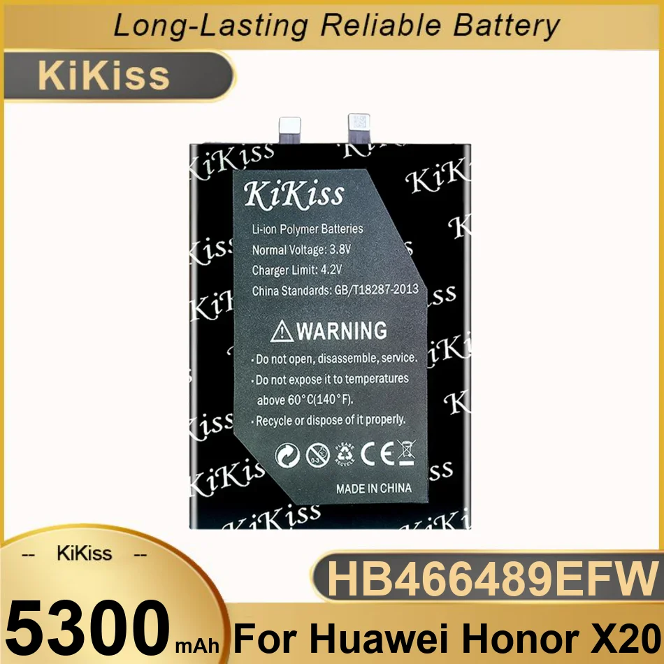 Reliable Replacement Mobile Phone Battery For Huawei Honor X20 5300Mah Fast Charging HB466489EFW
Reliable Replacement Mobile Phone Battery For Huawei Honor X20 5300Mah Fast Charging HB466489EFW