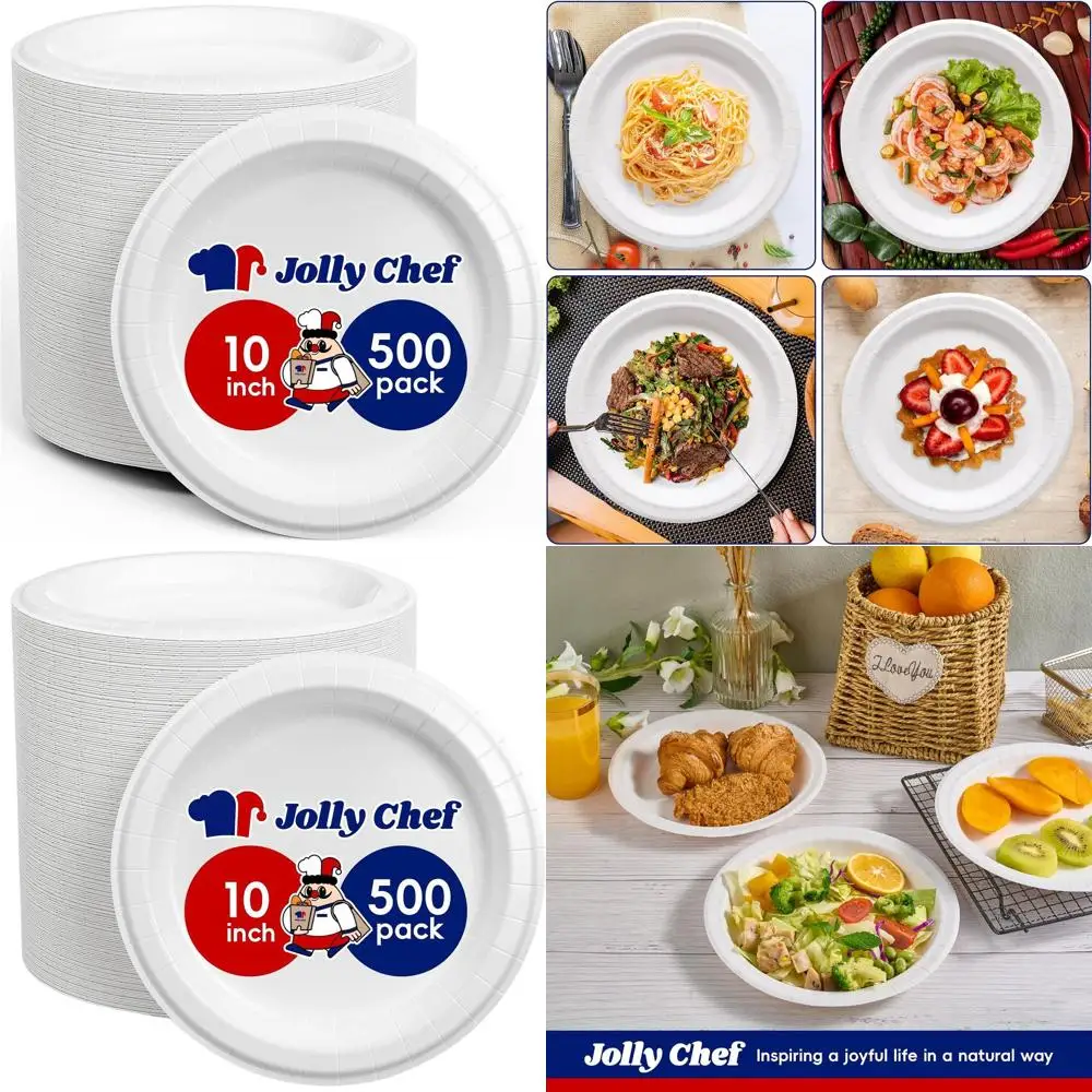 500 Pack 10 Inch Heavy Duty Paper Plates - Leak & Cut Resistant, Microwave Safe for Everyday or Thanksgiving Use
500 Pack 10 Inch Heavy Duty Paper Plates - Leak & Cut Resistant, Microwave Safe for Everyday or Thanksgiving Use