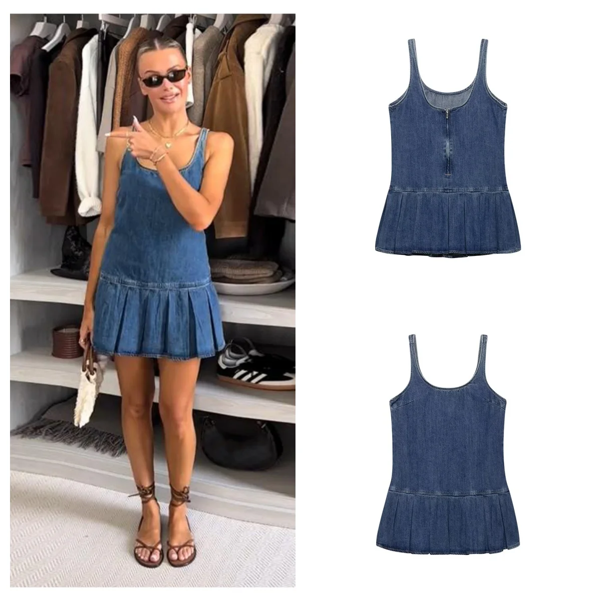 Vintage Women Short Denim Slip Dress A-line Slim Zipper Solid Jeans Mini Skirts High Street Casual Elegant Chic Fashion Dress
Vintage Women Short Denim Slip Dress A-line Slim Zipper Solid Jeans Mini Skirts High Street Casual Elegant Chic Fashion Dress