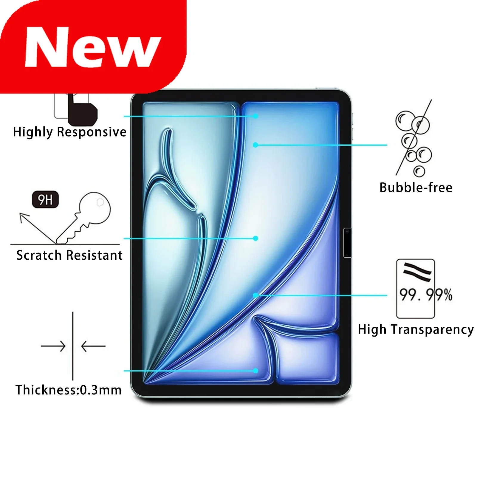 Подходит для Apple iPad AIR 2024, пленка из закаленного стекла HD, устойчивая к царапинам, взрывозащищенная защитная пленка для экрана, без пузырей
Подходит для Apple iPad AIR 2024, пленка из закаленного стекла HD, устойчивая к царапинам, взрывозащищенная защитная пленка для экрана, без пузырей