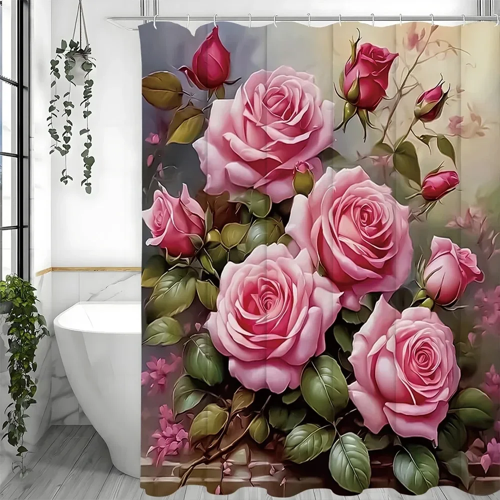 Занавеска для душа Rosebud, Цветочные растения, Весенняя декоративная занавеска для душа для ванной комнаты, Водонепроницаемая занавеска для душа с крючками 
Занавеска для душа Rosebud, Цветочные растения, Весенняя декоративная занавеска для душа для ванной комнаты, Водонепроницаемая занавеска для душа с крючками