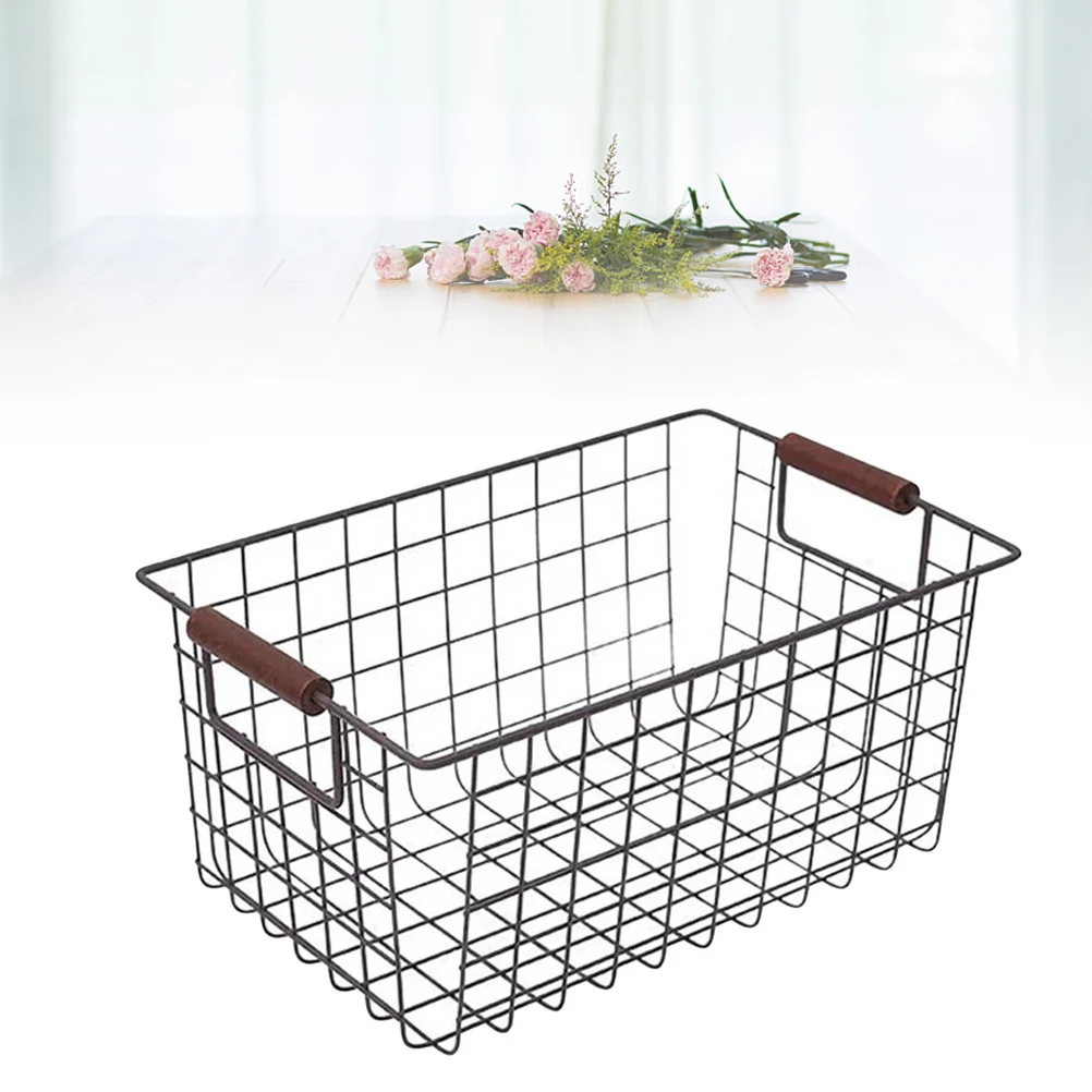 Retro Wrought Iron Storage Basket Size S Black Desktop Storage Organizer for Books Snacks Sundries Home Container Lightweight
Retro Wrought Iron Storage Basket Size S Black Desktop Storage Organizer for Books Snacks Sundries Home Container Lightweight