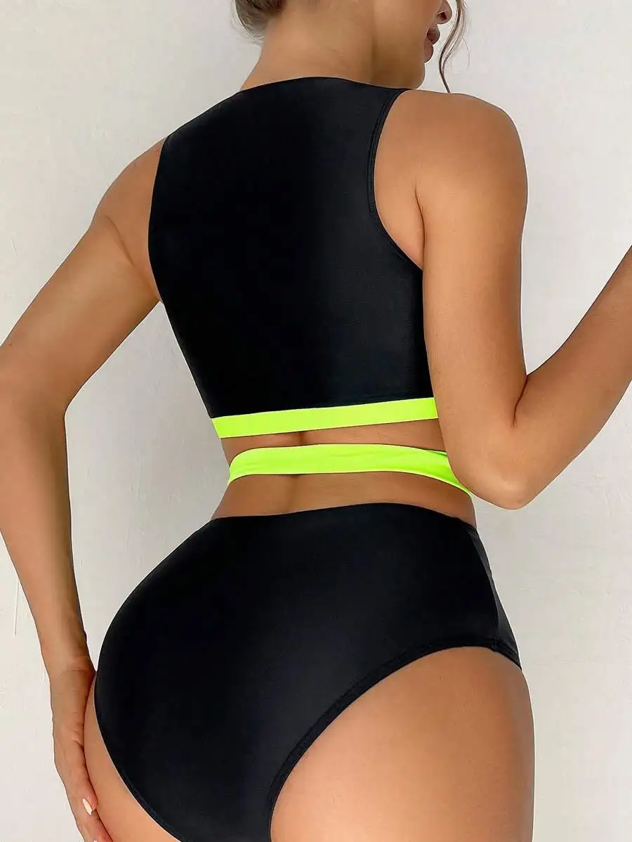 Black Neon Trim Cut Out Bikini Set For Women Summer Beach Swimwear
Black Neon Trim Cut Out Bikini Set For Women Summer Beach Swimwear