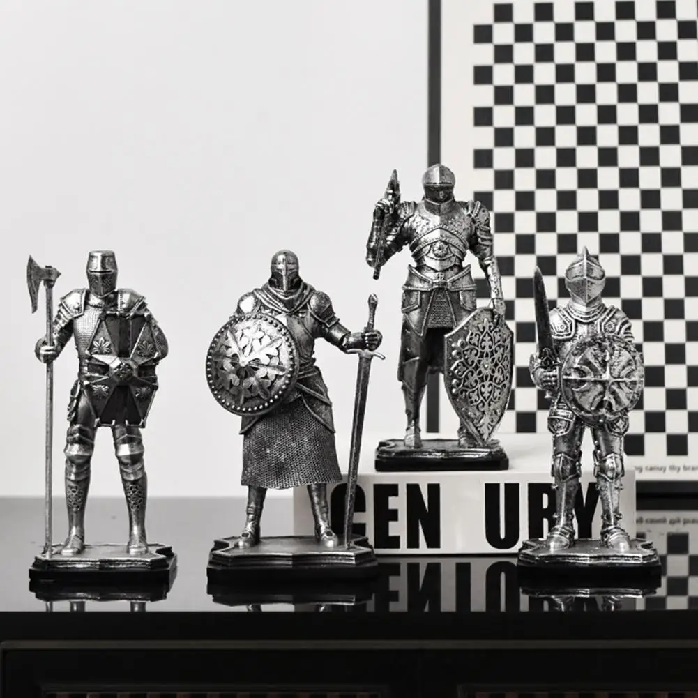 Silver Knight Figurine Resin Statue with Metallic Finish, Handcrafted Armor for Bookshelf, Industrial Style Home Decor Gift
Silver Knight Figurine Resin Statue with Metallic Finish, Handcrafted Armor for Bookshelf, Industrial Style Home Decor Gift