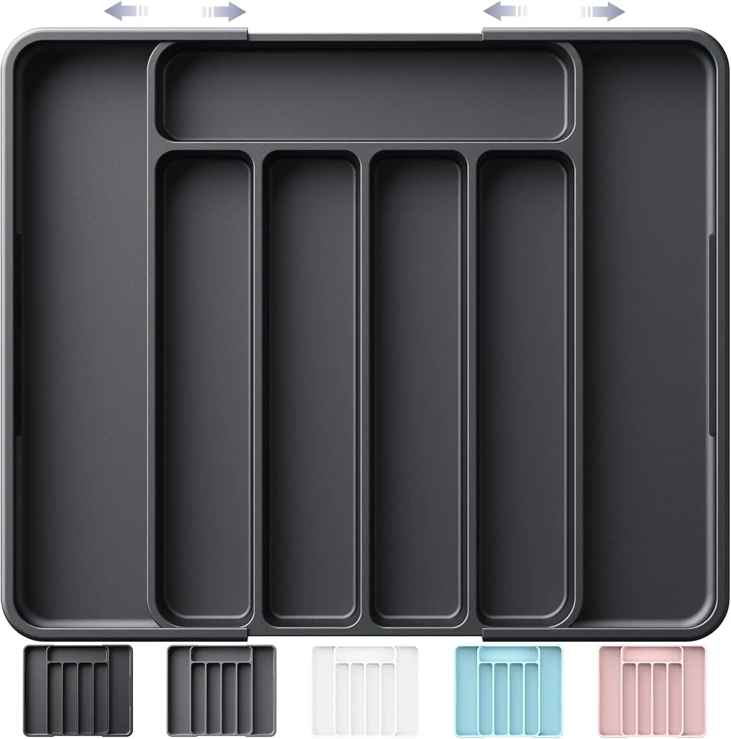 Adjustable Cutlery Drawer Organizer for Kitchen Utensils, Expandable 8-14 inch, Black
Adjustable Cutlery Drawer Organizer for Kitchen Utensils, Expandable 8-14 inch, Black