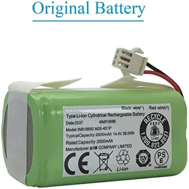 14.4V 2600mAh Replacement Battery for Conga 990 1090 Tesvor X500 Ecovacs Deebot N79 N79S DN622 Eufy RoboVac 11 11S RoboVac 30
14.4V 2600mAh Replacement Battery for Conga 990 1090 Tesvor X500 Ecovacs Deebot N79 N79S DN622 Eufy RoboVac 11 11S RoboVac 30