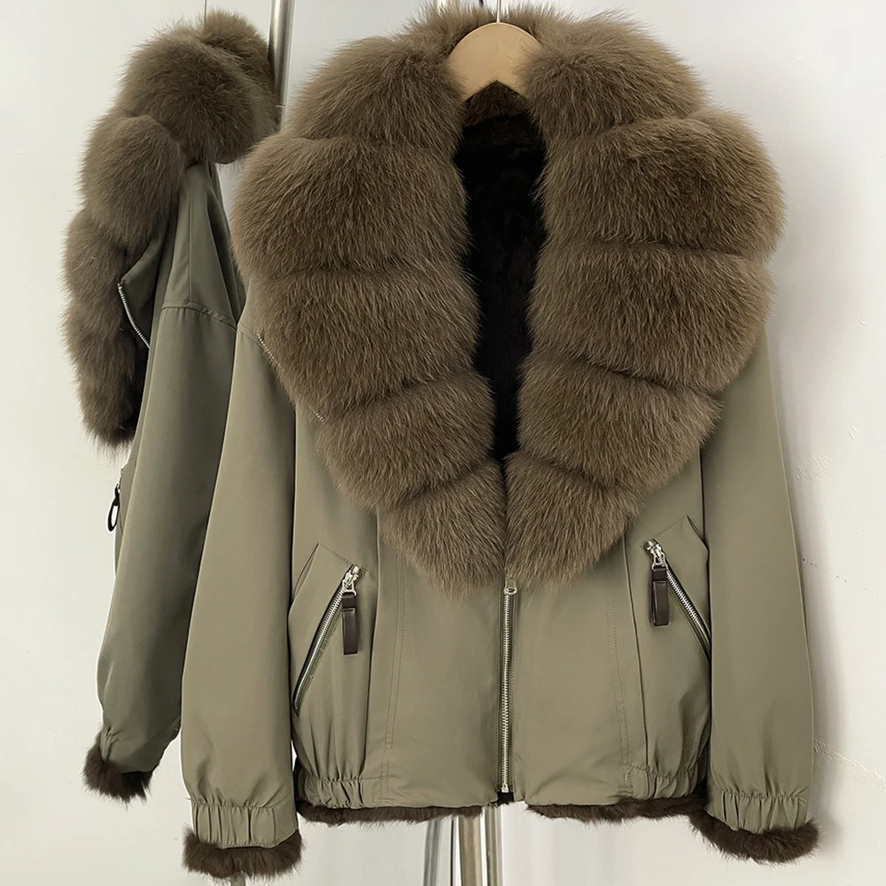 Natural Fox Fur Collar Parka with Fur for Women Clothing Double-Sided Reversible Fur Coat Women Winter Real Rabbit Fur Jacket
Natural Fox Fur Collar Parka with Fur for Women Clothing Double-Sided Reversible Fur Coat Women Winter Real Rabbit Fur Jacket