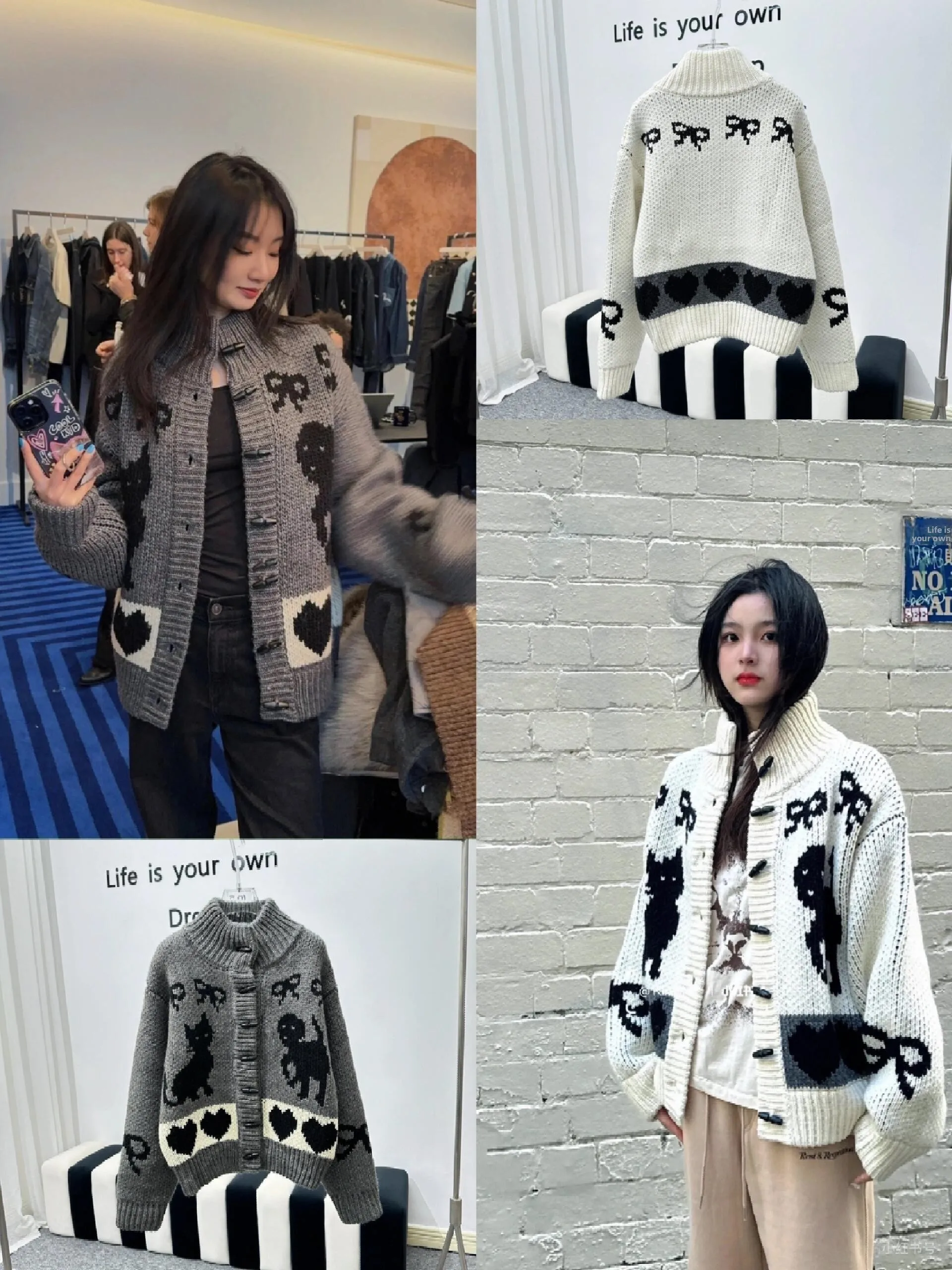 Retro Knitted Sweater Dog Lazy Style Thickened Loose Open Cardigan Outerwear Women's Korean Style Long Sleeve round Neck
Retro Knitted Sweater Dog Lazy Style Thickened Loose Open Cardigan Outerwear Women's Korean Style Long Sleeve round Neck