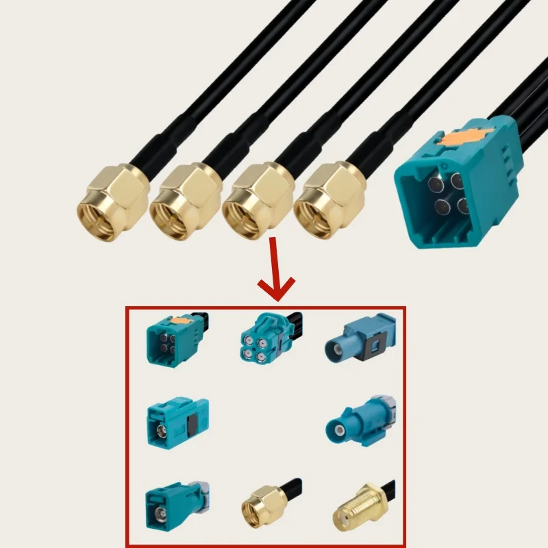 Коаксиальный адаптер-разъем Tyco MINI FAKRA 4-в-1 HFM на FAKRA SMA (штекер/гнездо) с кабелем RG174
Коаксиальный адаптер-разъем Tyco MINI FAKRA 4-в-1 HFM на FAKRA SMA (штекер/гнездо) с кабелем RG174
