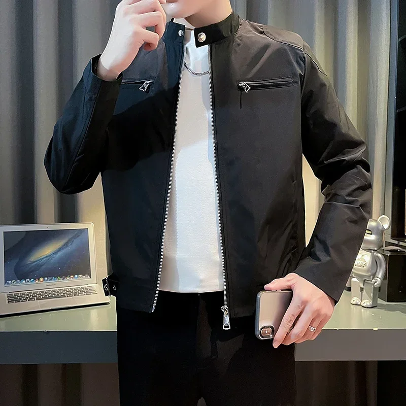 Fashion Korean Style Stand Up Collar Jackets Solid Color Bomber Jacket Men Casual Zipper Workwear Jacket Outwear Men Clothing
Fashion Korean Style Stand Up Collar Jackets Solid Color Bomber Jacket Men Casual Zipper Workwear Jacket Outwear Men Clothing