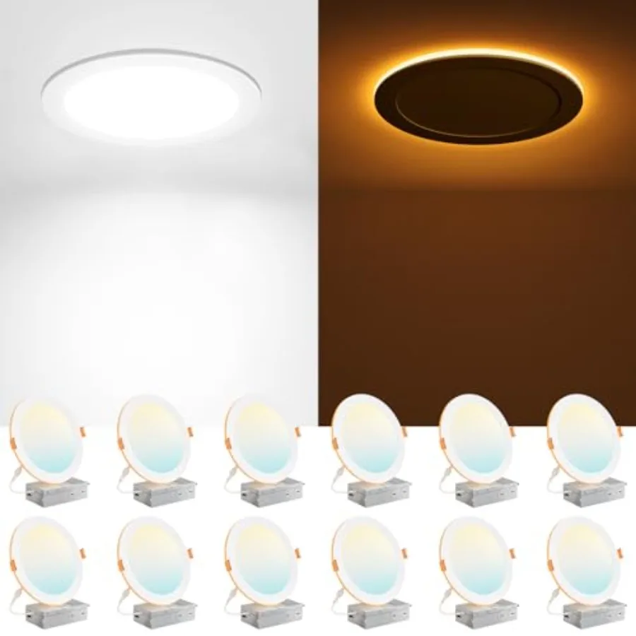 12 Pack 5CCT LED Recessed Ceiling Light with Night Light, 2700K/000K/500K/000K/5000K Selectable Ultra-Th Recessed Lightg, 1W=12
12 Pack 5CCT LED Recessed Ceiling Light with Night Light, 2700K/000K/500K/000K/5000K Selectable Ultra-Th Recessed Lightg, 1W=12