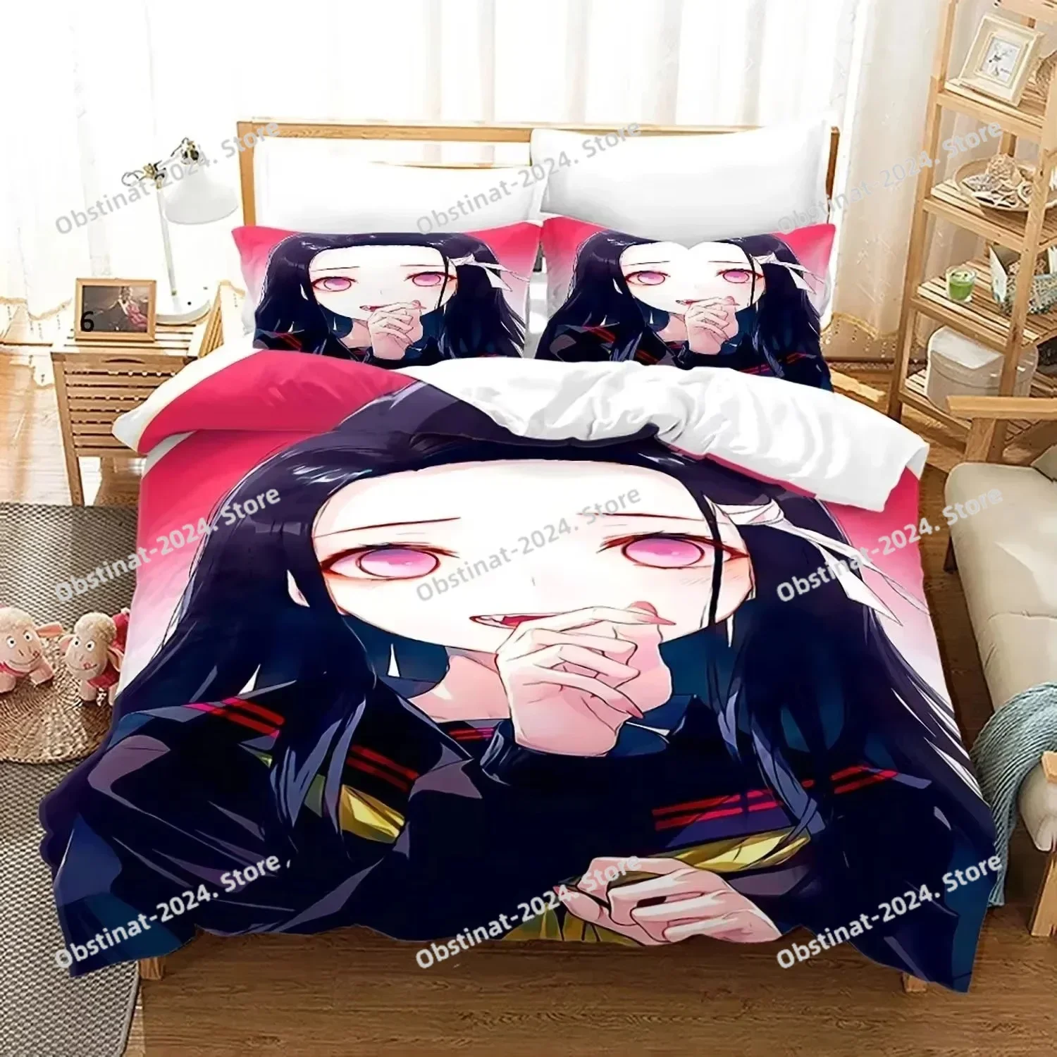 Demon Slayer Nezuko Bedding Set Printed single Comforter Quilt Bed Cover Duvet Cover Pillow Case 3 Pieces Sets Kids Adult Size
Demon Slayer Nezuko Bedding Set Printed single Comforter Quilt Bed Cover Duvet Cover Pillow Case 3 Pieces Sets Kids Adult Size