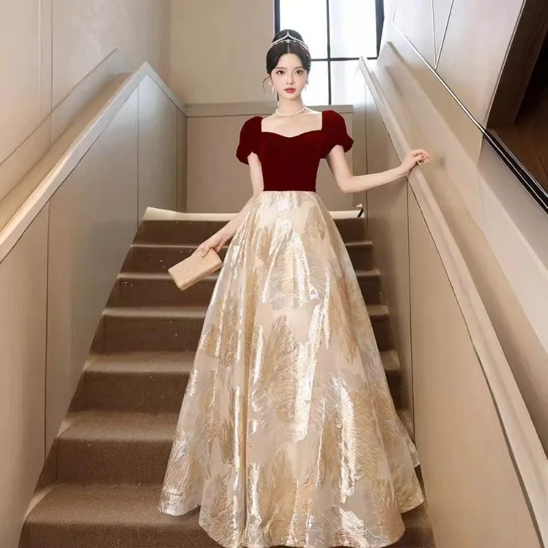High End Red Velvet French Evening Dress Graduation Ceremony Host Evening Art Exam Annual Meeting Dress Dress 2025 New Style
High End Red Velvet French Evening Dress Graduation Ceremony Host Evening Art Exam Annual Meeting Dress Dress 2025 New Style