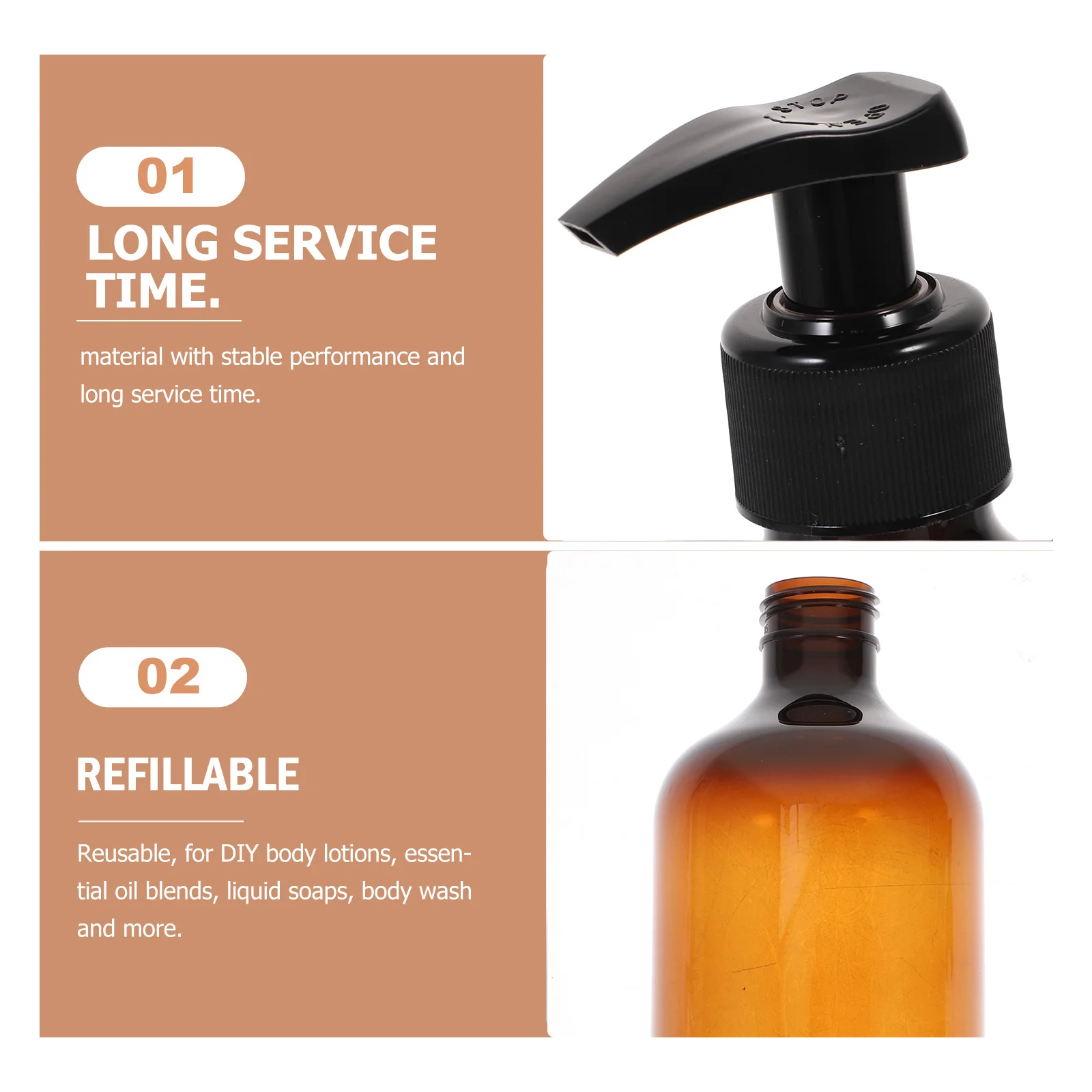 2Pcs Empty Pump Bottles Plastic Refillable Containers Lotion Shampoo Body Wash Disposable Liquid Soap Dispenser 500ml Brown
2Pcs Empty Pump Bottles Plastic Refillable Containers Lotion Shampoo Body Wash Disposable Liquid Soap Dispenser 500ml Brown