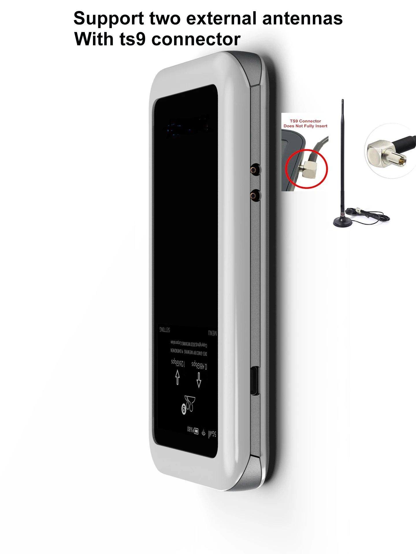 5G Modem Qualcom Chipset X62 4500mAh Esim TS9 Ext-antenna AX1800 WiFi6 Hotspot Mobile WiFi Portable Mini Router Pocket Wi-Fi
5G Modem Qualcom Chipset X62 4500mAh Esim TS9 Ext-antenna AX1800 WiFi6 Hotspot Mobile WiFi Portable Mini Router Pocket Wi-Fi