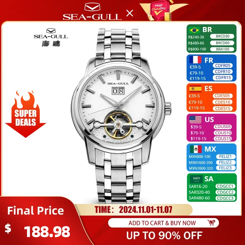 Seagull Flywheel Series Men's Mechanical Watch Business Dress Watch Sapphire Glass Luminous Hands Calendar Display 816.409
Seagull Flywheel Series Men's Mechanical Watch Business Dress Watch Sapphire Glass Luminous Hands Calendar Display 816.409