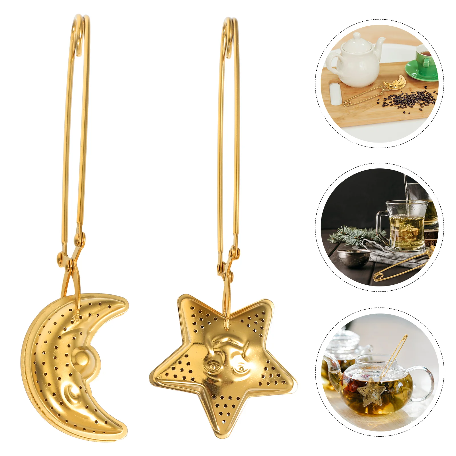 2 Pcs Stainless Steel Strainer Cute Star Moon Infuser Filter Leak Pots Reusable Safety Health Leaf Pincer
2 Pcs Stainless Steel Strainer Cute Star Moon Infuser Filter Leak Pots Reusable Safety Health Leaf Pincer