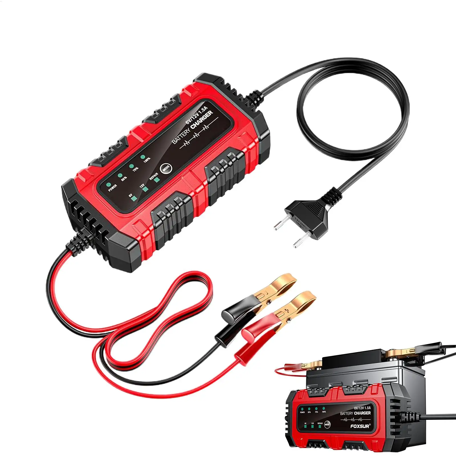 Battery Maintainer Trickle Charger 1.5A 6V/12V Automobile Trickle Battery Charger Automatic Tender Maintainer For Car Truck
Battery Maintainer Trickle Charger 1.5A 6V/12V Automobile Trickle Battery Charger Automatic Tender Maintainer For Car Truck