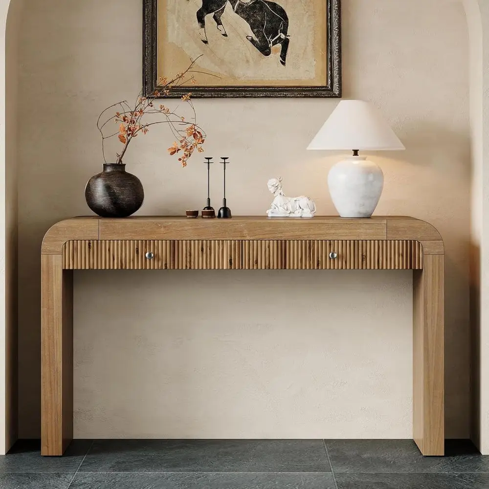 Rustic Solid Oak Table with Curved Edges and Thick Legs, Ideal for Entryway, Hallway, Living Room, or Bedroom (Natural Finish)
Rustic Solid Oak Table with Curved Edges and Thick Legs, Ideal for Entryway, Hallway, Living Room, or Bedroom (Natural Finish)