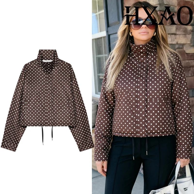 HXAO Polka Dot Women's Bomber Jacket Demi-Season Windbreaker Cropped Jacket Outerwear Streetwear Spring Long Sleeve Brown Jacket
HXAO Polka Dot Women's Bomber Jacket Demi-Season Windbreaker Cropped Jacket Outerwear Streetwear Spring Long Sleeve Brown Jacket