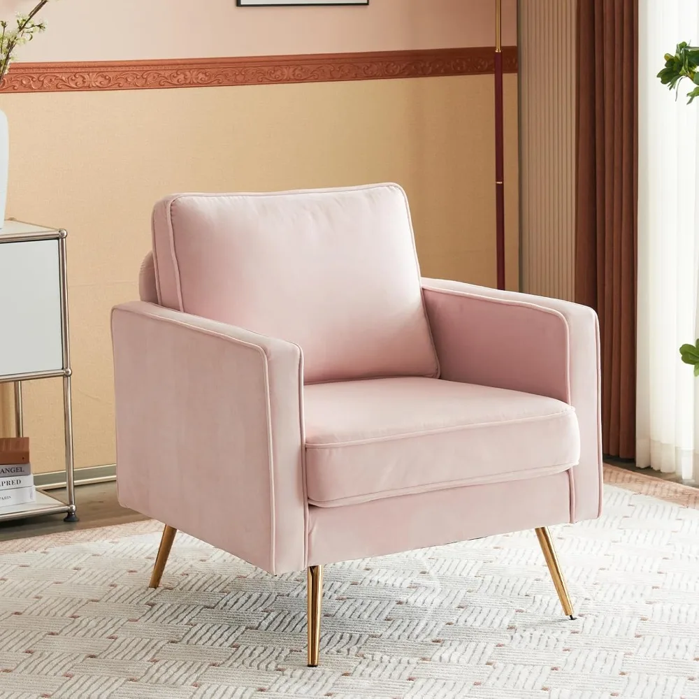 Pink Chair Velvet Accent Chair Upholstered Living Room Chairs Mid Century Modern Sofa Chairs with Arms, Gold Legs for Rea
Pink Chair Velvet Accent Chair Upholstered Living Room Chairs Mid Century Modern Sofa Chairs with Arms, Gold Legs for Rea