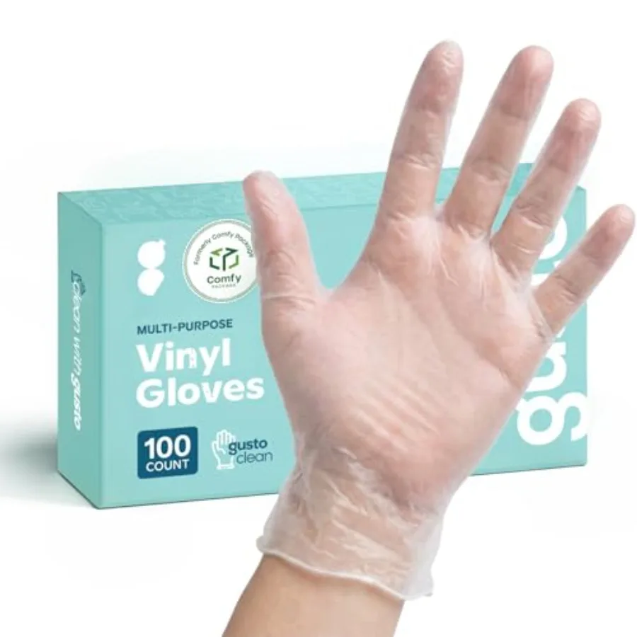 GUSTO Disposable Vinyl Gloves Clear, Latex-Free, Powder-Free, BPA-Free Safe for Food Handling, Cooking and Cleaning
GUSTO Disposable Vinyl Gloves Clear, Latex-Free, Powder-Free, BPA-Free Safe for Food Handling, Cooking and Cleaning