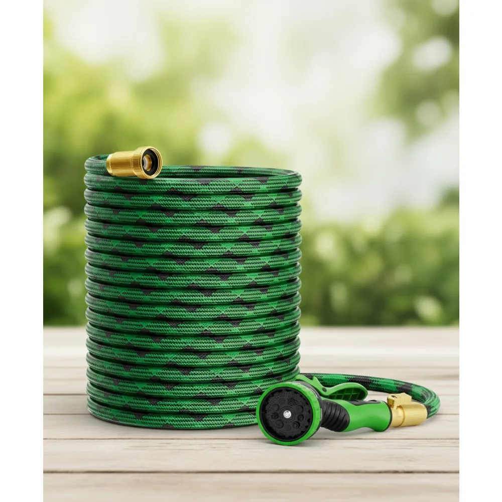 100ft Non-Expandable Garden Hose with 10-Function Nozzle, Kink-Free Lightweight Water Pipe for Outdoor Yard Car Wash
100ft Non-Expandable Garden Hose with 10-Function Nozzle, Kink-Free Lightweight Water Pipe for Outdoor Yard Car Wash