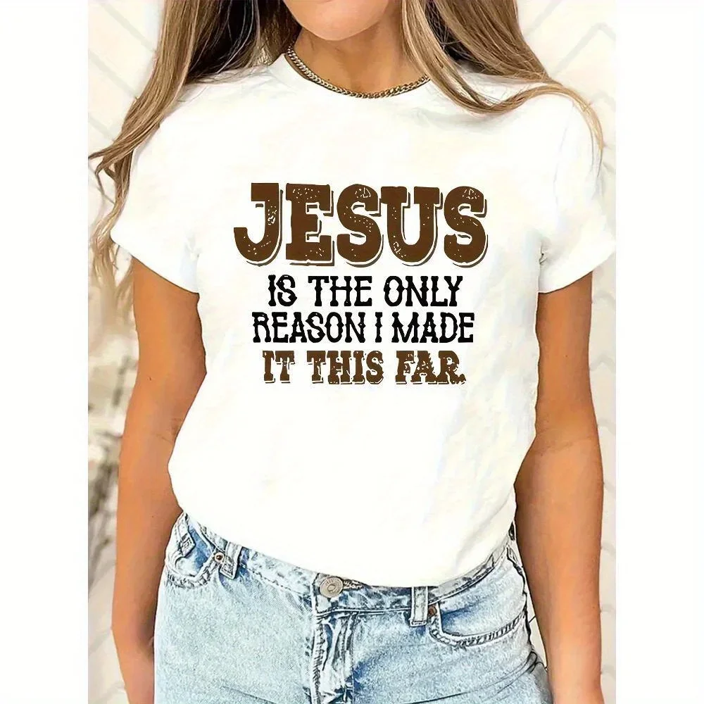 Jesus Is the Only Graphic Printed Solid Color T-shirt I Made round Neck Short-Sleeved Casual Top Suitable for Summer 
Jesus Is the Only Graphic Printed Solid Color T-shirt I Made round Neck Short-Sleeved Casual Top Suitable for Summer