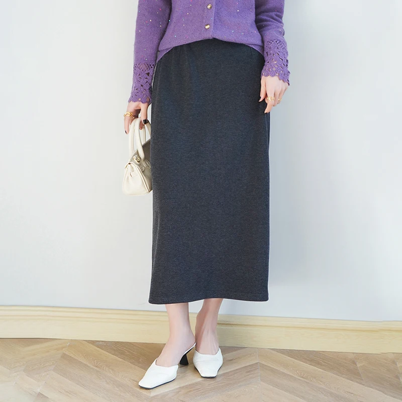 Classic Straight Tube Skirt Women Knitted Wool Blend Half length Skirt Rear fork decoration High quality Fashion Soft Thick styl
Classic Straight Tube Skirt Women Knitted Wool Blend Half length Skirt Rear fork decoration High quality Fashion Soft Thick styl